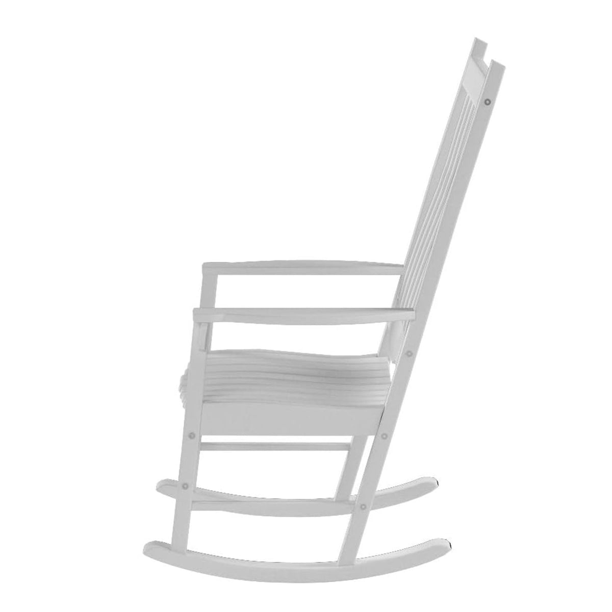 Merry Garden Solid Acacia Hardwood Slatted Back Rocking Chair, White (Used)
