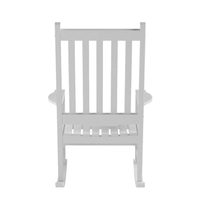 Merry Garden Solid Acacia Hardwood Slatted Back Rocking Chair, White (Used)