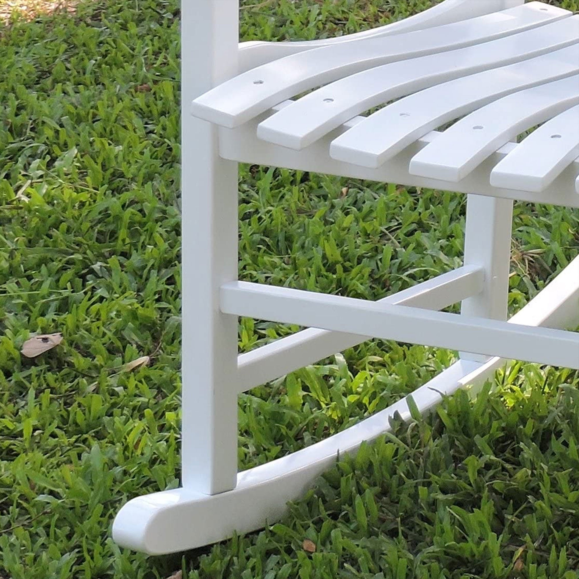 Merry Garden Solid Acacia Hardwood Slatted Back Rocking Chair, White (Used)