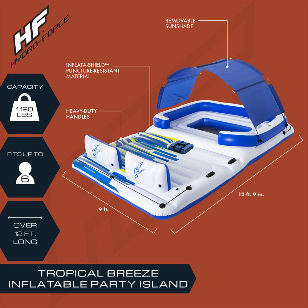 Bestway Hydro-Force Breeze 6-Person Water Inflatable Party Island Float (Used) - VMInnovations