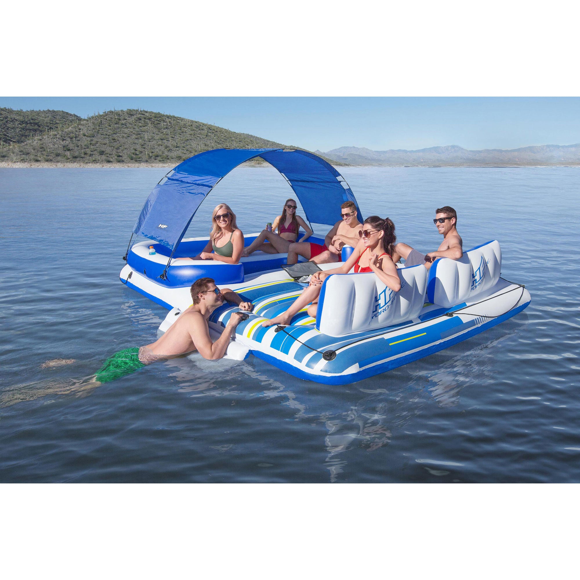 Bestway Hydro-Force Breeze 6-Person Water Inflatable Party Island Float (Used) - VMInnovations