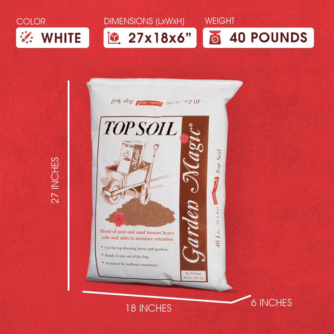 Michigan Peat Garden Magic Organic Potting Top Soil Blend, 40 lb Bag, 60 Pack