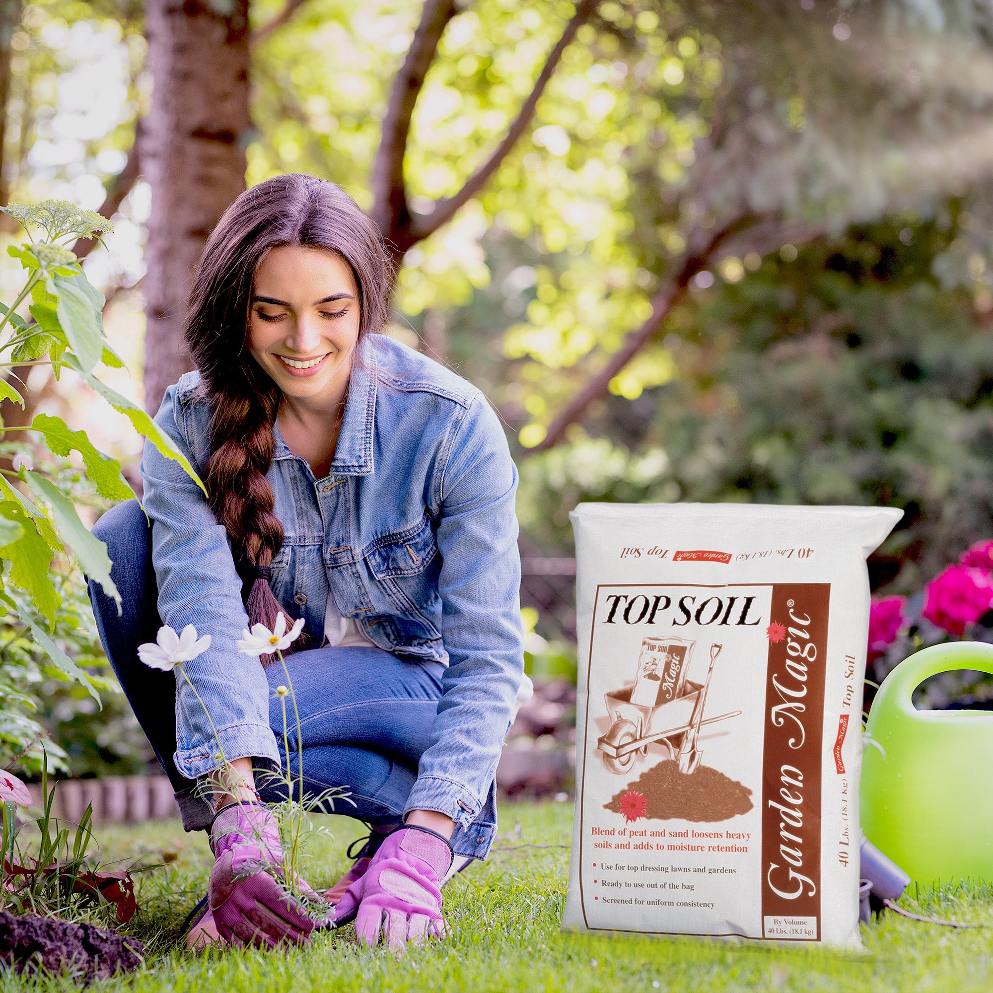 Michigan Peat Garden Magic Organic Potting Top Soil Blend, 40 lb Bag, 60 Pack