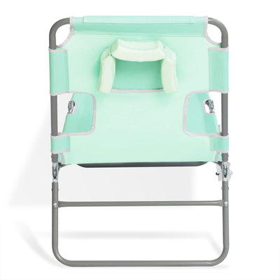Ostrich Chaise Lounge, Facedown Beach Camping Pool Tanning Chair, Teal (Used) - VMInnovations