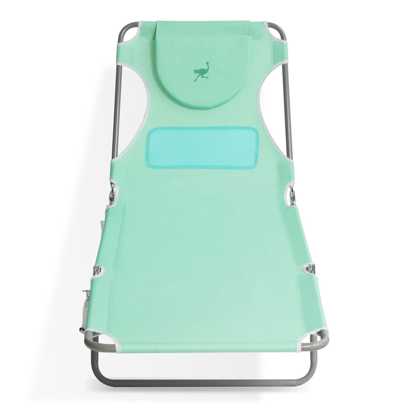 Ostrich Ladies Comfort Lounger, Beach Camping Pool Tanning Chair, Teal (Used)