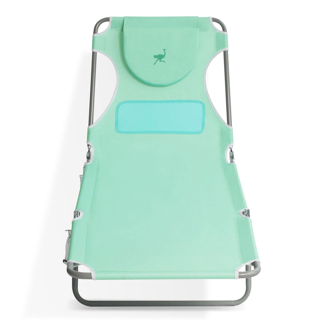 Ostrich Ladies Comfort Lounger, Beach Camping Pool Tanning Chair, Teal (Used) - VMInnovations