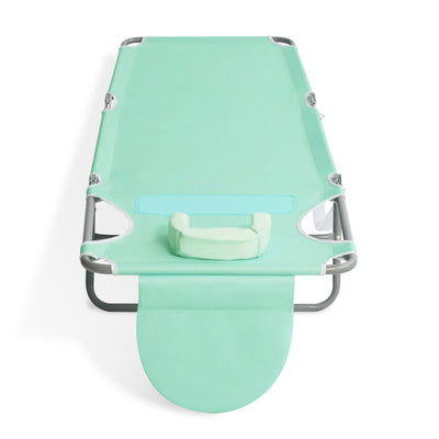 Ostrich Chaise Lounge Folding Sunbathing Poolside Beach Chair, Teal (For Parts)