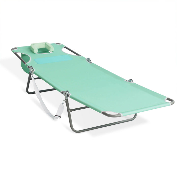 Ostrich Ladies Comfort Lounger, Beach Camping Pool Tanning Chair, Teal (Used) - VMInnovations