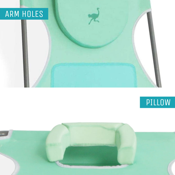 Ostrich Ladies Comfort Lounger, Beach Camping Pool Tanning Chair, Teal (Used) - VMInnovations