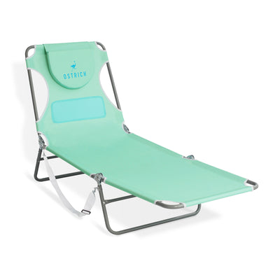 Ostrich 2 Pack Ladies Comfort Lounger, Beach Camping Tanning Chair Teel/Pink