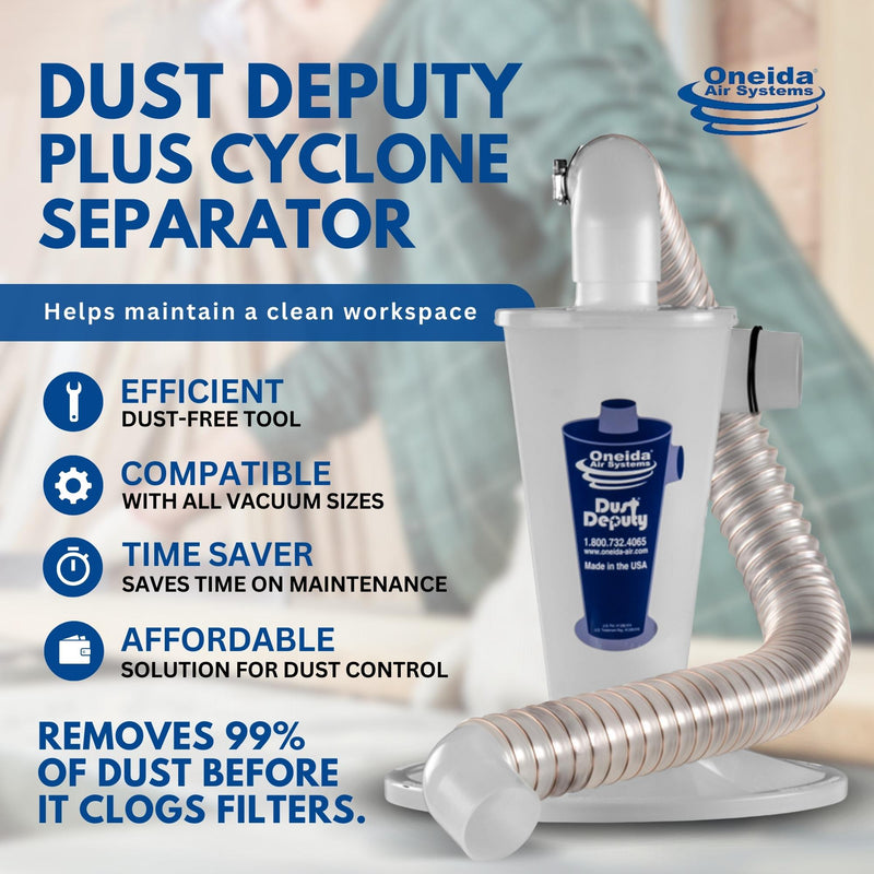 Air Systems Dust Deputy Plus Cyclone Separator for Shop Vacuum, Clear (Open Box)