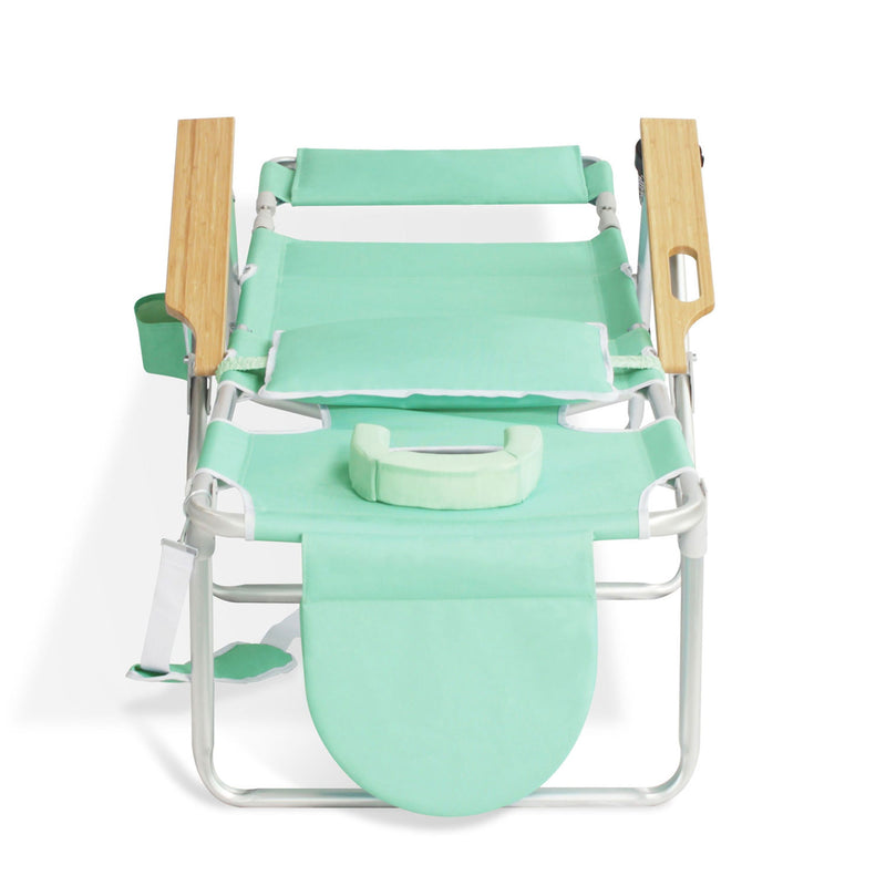 Ostrich Deluxe 3N1 Outdoor Lawn Beach Lounge Chair with Footrest, Teal (Used)