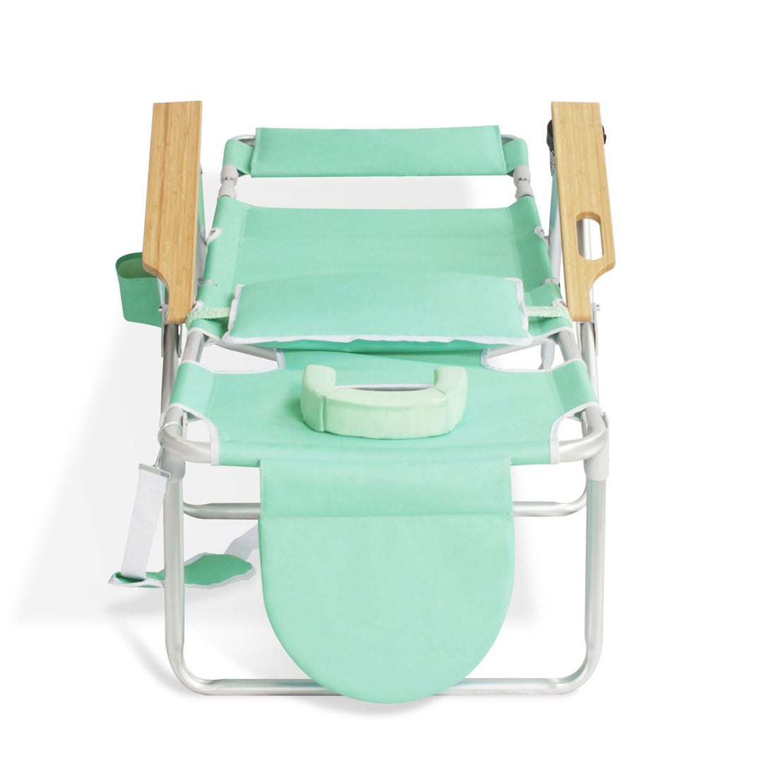 Ostrich Deluxe 3N1 Outdoor Lawn Beach Lounge Chair w/Footrest, Teal (Open Box) - VMInnovations