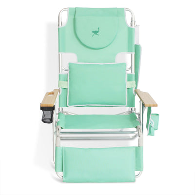 Ostrich Deluxe 3N1 Outdoor Lawn Beach Lounge Chair with Footrest, Teal (Used)