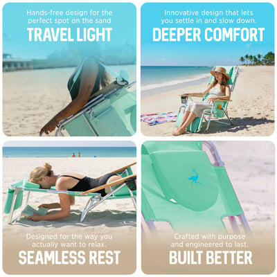Ostrich Deluxe 3N1 Lightweight Outdoor Beach Lounge Chair & Custom Fitted Towel