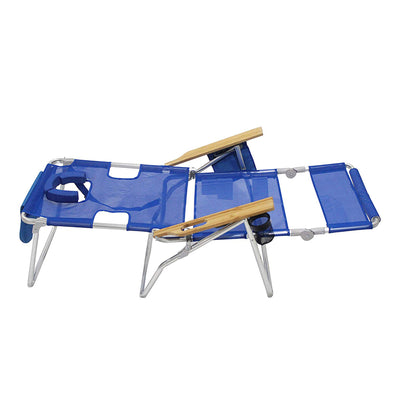 Ostrich 3-N-1 Altitude Outdoor Lounge Reclining 16" Tall Chair, Blue (3 Pack)