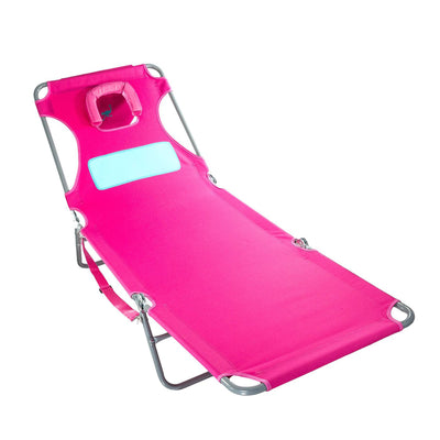 Ostrich Comfort Lounger Face Down Sunbathing Chaise Beach Chair, Pink (3 Pack)