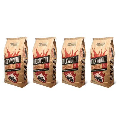 Rockwood 20 Pound All Natural Hardwood Grill Smoker Lump Charcoal Bag (4 Pack)