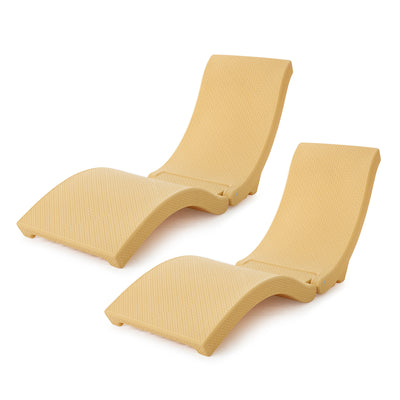 SwimWays Terra Sol Sonoma All Weather Pool Chaise Lounge Float, Beige (2 Pack)