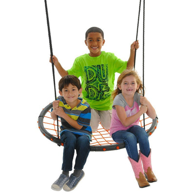 Swinging Monkey Giant 40" Spider Web Fabric Outdoor Tree Saucer Swing, Orange - VMInnovations