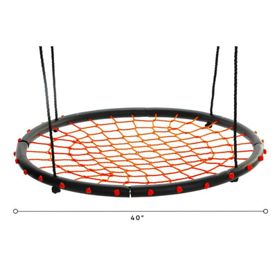 Swinging Monkey Giant 40" Spider Web Fabric Outdoor Tree Saucer Swing, Orange - VMInnovations