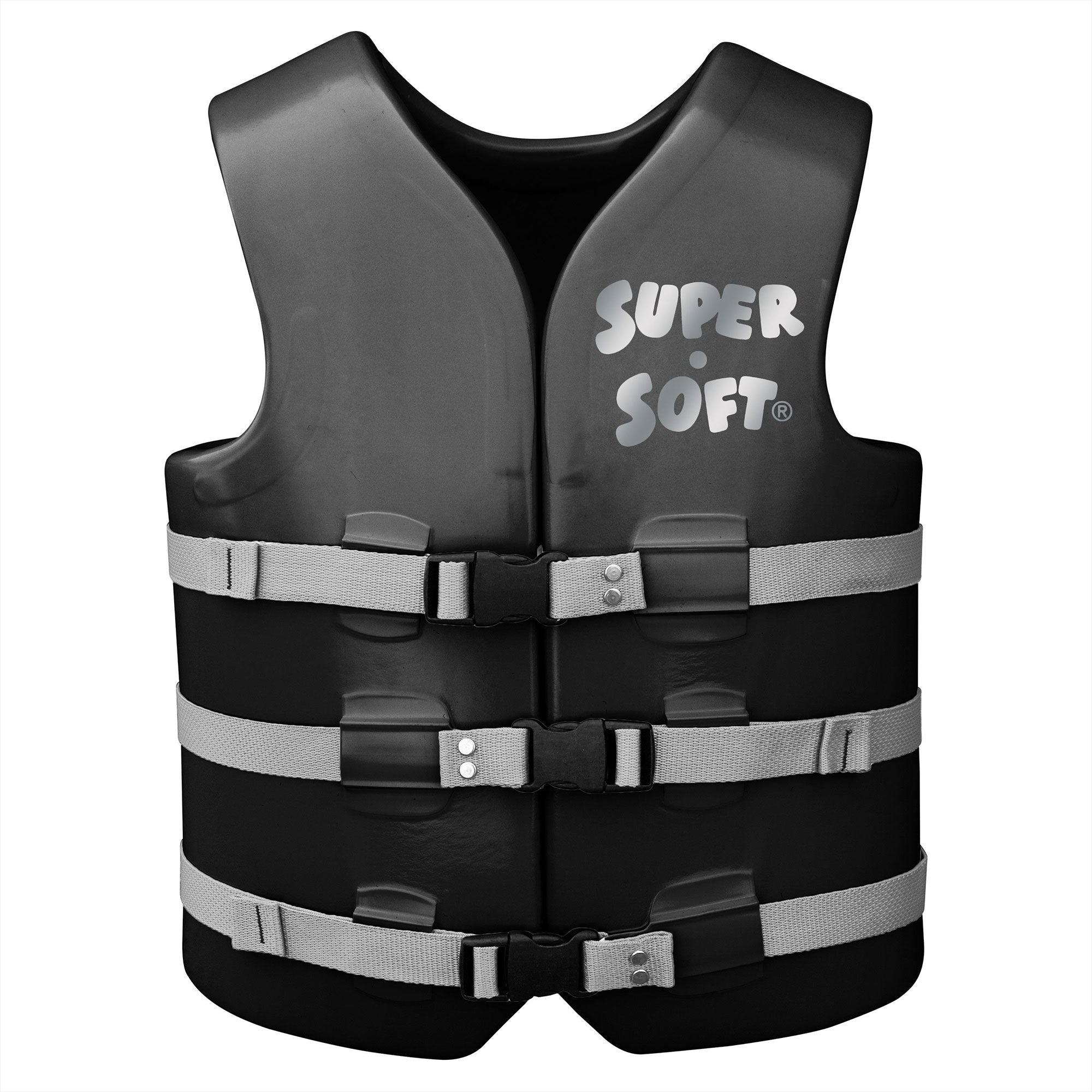TRC Recreation Super Soft USCG Adult Life Jacket Vest, Large, Black (Open Box)