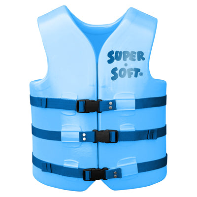 TRC Recreation Super Soft Medium Life Jacket Vinyl Coated Foam Swim Vest, Blue