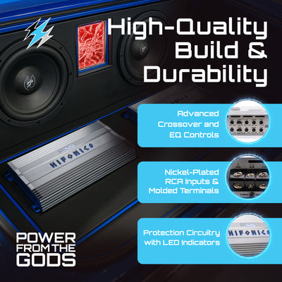 Hifonics BG-4000.1D Brutus Gamma Mono D 4000W Car Audio Subwoofer Amp, Bass Knob