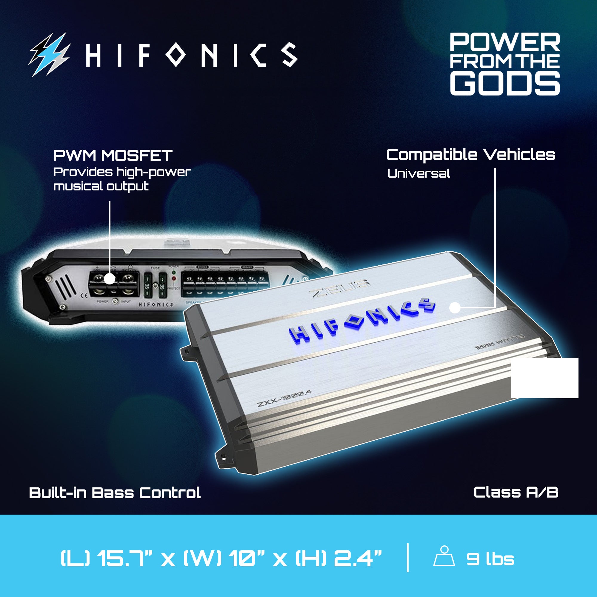 Hifonics 1000 Watt 4 Channel Class A/B Bridgeable Car Amp Amplifier (4 Pack)