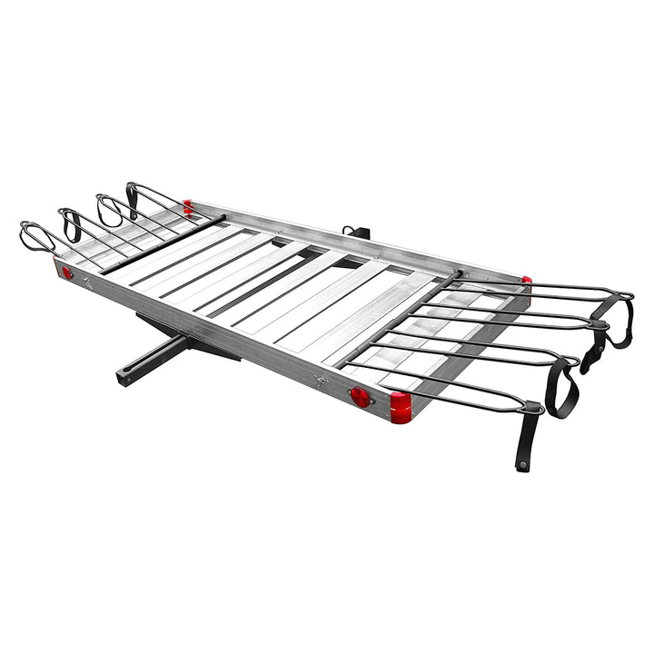 Tow Tuff Heavy Duty 2-in-1 Aluminum Cargo Carrier with Bike Rack (Open Box) - VMInnovations