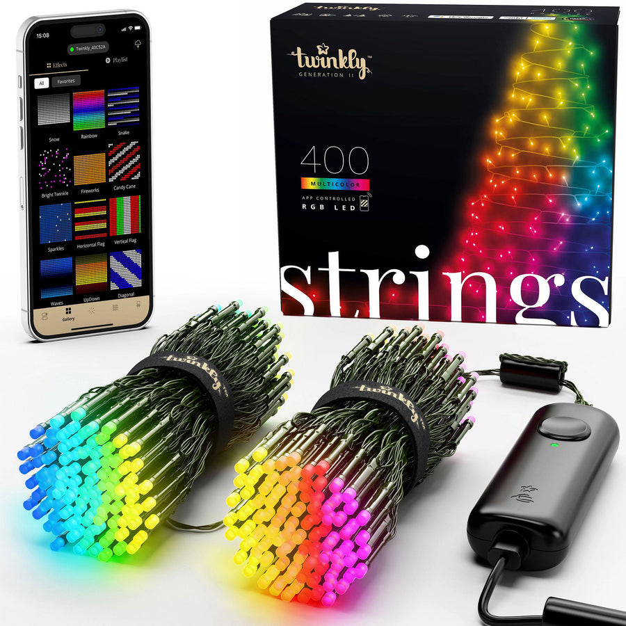 Twinkly Strings App-Controlled Smart LED Christmas Lights 400 Multicolor (Used) - VMInnovations