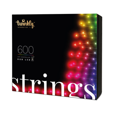 Twinkly Strings App-Controlled Smart LED Christmas Lights 600 Multicolor 157.5Ft