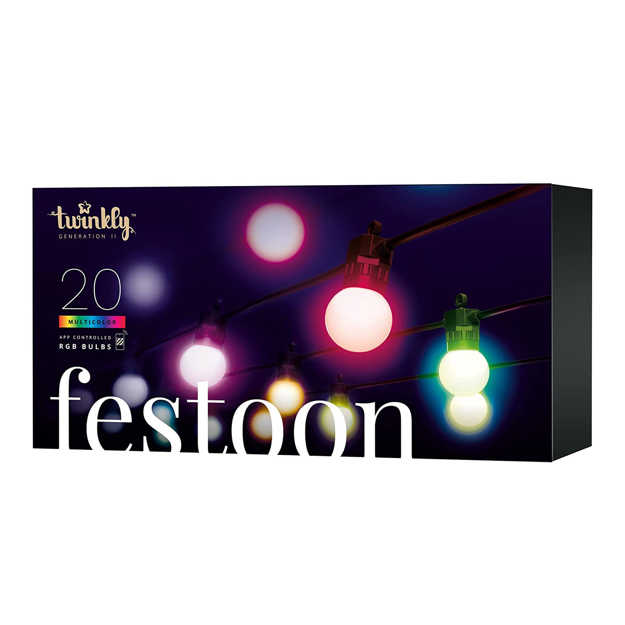 Twinkly Festoon App-Controlled Smart LED Bulb Light String 20 Multicolor (Used) - VMInnovations