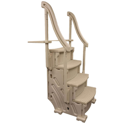 Confer Plastics 4 Step Above Ground Pool Ladder Stair Entry System, Warm Grey