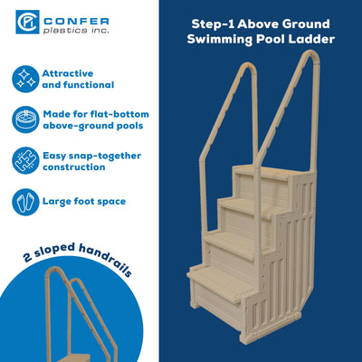 Confer STEP-1VM Above Ground Swimming Pool Ladder Stair Entry System (For Parts) - VMInnovations