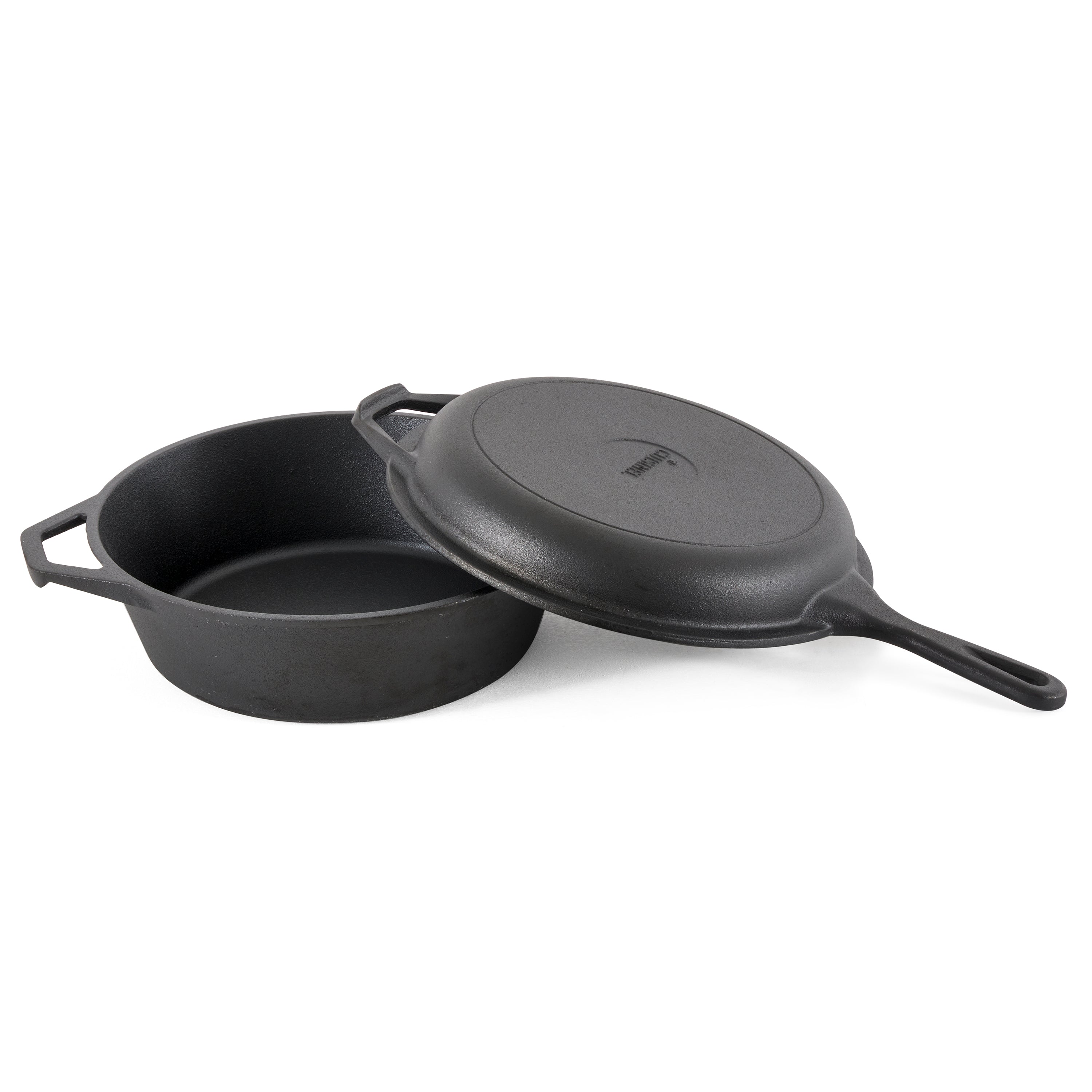 Cuisinel Pre-Seasoned Cast Iron Multi Cooker Dutch Oven & Skillet (Open Box)