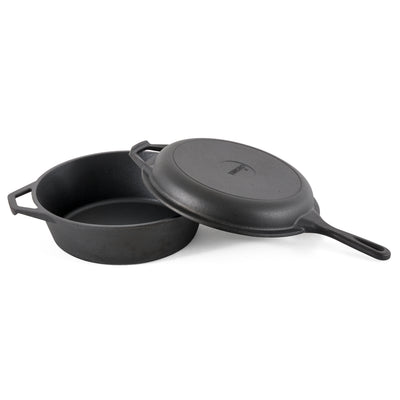 Cuisinel Pre-Seasoned Cast Iron Multi Cooker Dutch Oven & Skillet (Open Box)