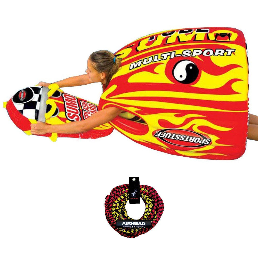 SPORTSSTUFF 53-1807 Sumo & Splash Guard Combo Single Rider Towable & 50/60' Rope