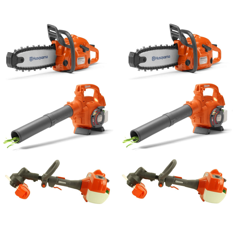 Husqvarna Toy Chainsaw (2-Pack), Leaf Blower(2-Pack) and Lawn Trimmer (2-Pack)