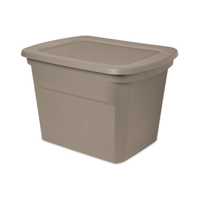Sterilite 18 Gallon Plastic Stackable Storage Tote Container Box, Taupe(32 Pack)