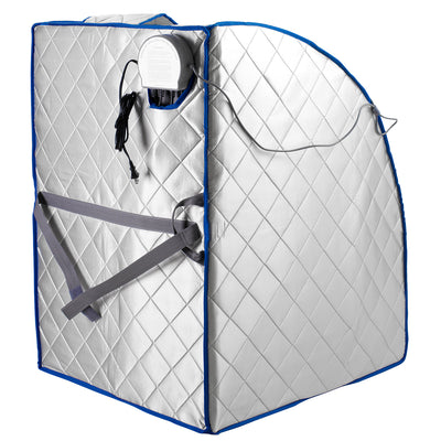 Durasage Infrared Heated Sauna with Heating Foot Pad and Chair, Blue (Open Box)