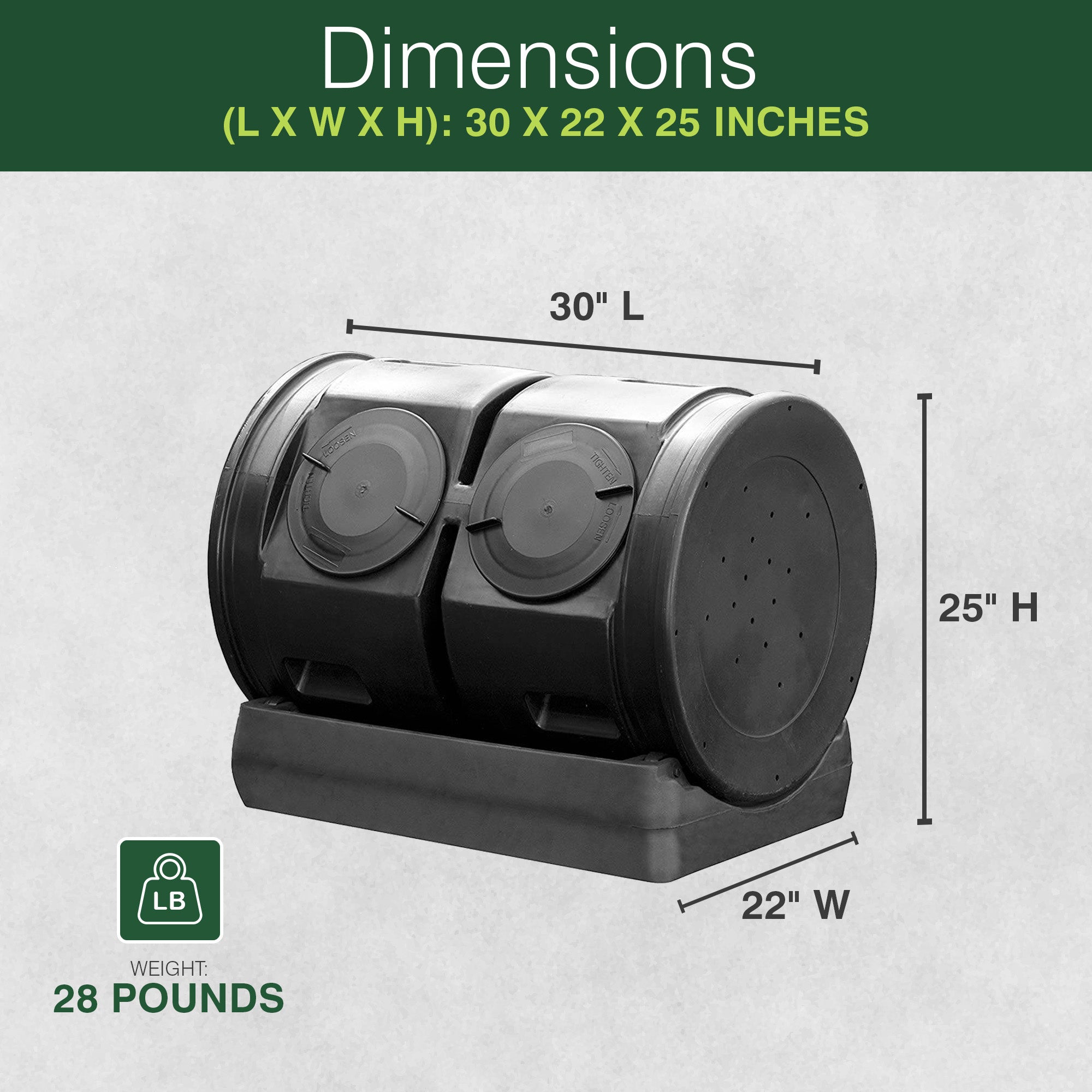 Good Ideas Compost Wizard Garden Duel Tumbler Compost Container, Black (Used) - VMInnovations