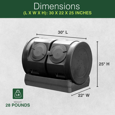 Good Ideas Compost Wizard Garden Duel Tumbler Compost Container, Black (Used)