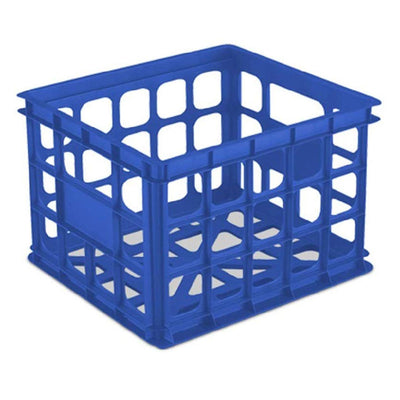 Sterilite Multi-Functional Stackable Organizing Storage Crate, Blue (6 Pack)