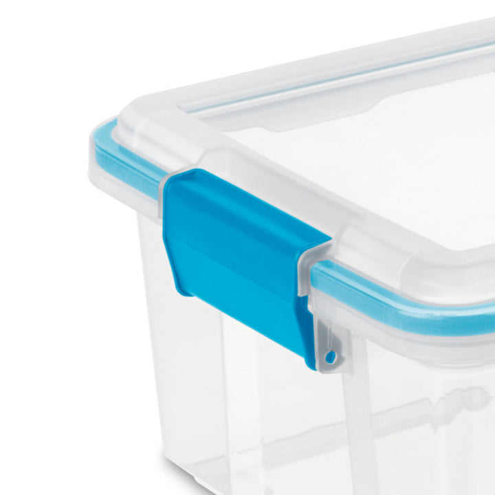 Sterilite 12 Qt Plastic Storage Bin Container Clear Gasket Sealed Box, (18 Pack)