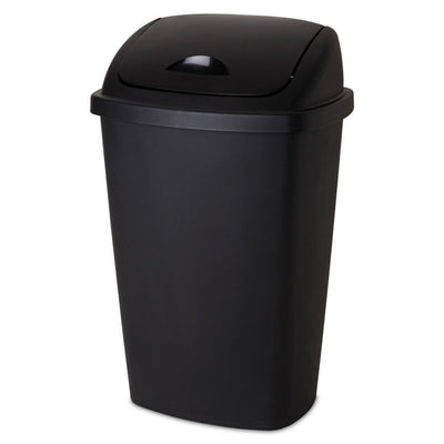 Sterilite 13.2 Gallon Plastic Swing Top Trash Can w/Reinforced Rims, (4 Pack)