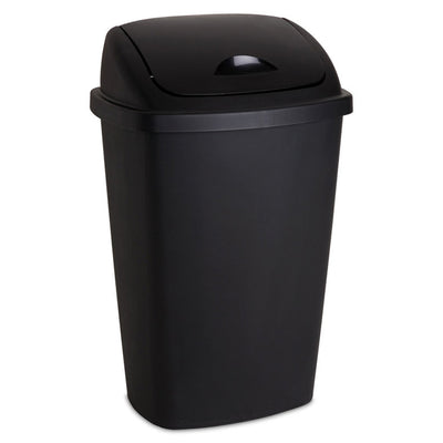 Sterilite 13.2 Gallon Plastic Swing Top Trash Can w/Reinforced Rims, (4 Pack)