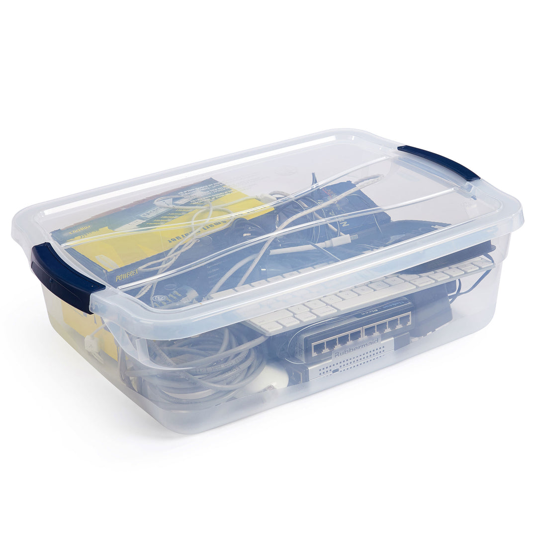 Rubbermaid 16 Quart Plastic Storage Tote Container with Lid (6 Pack) (Open Box) - VMInnovations
