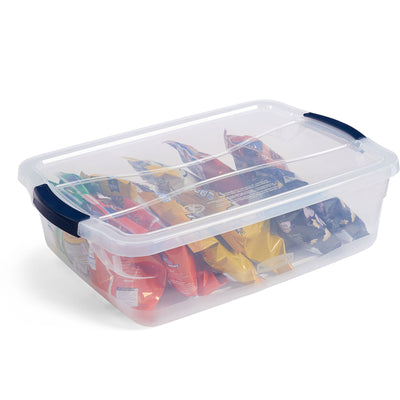 Rubbermaid Cleverstore 16 Quart Plastic Storage Tote Container with Lid (6 Pack) - VMInnovations