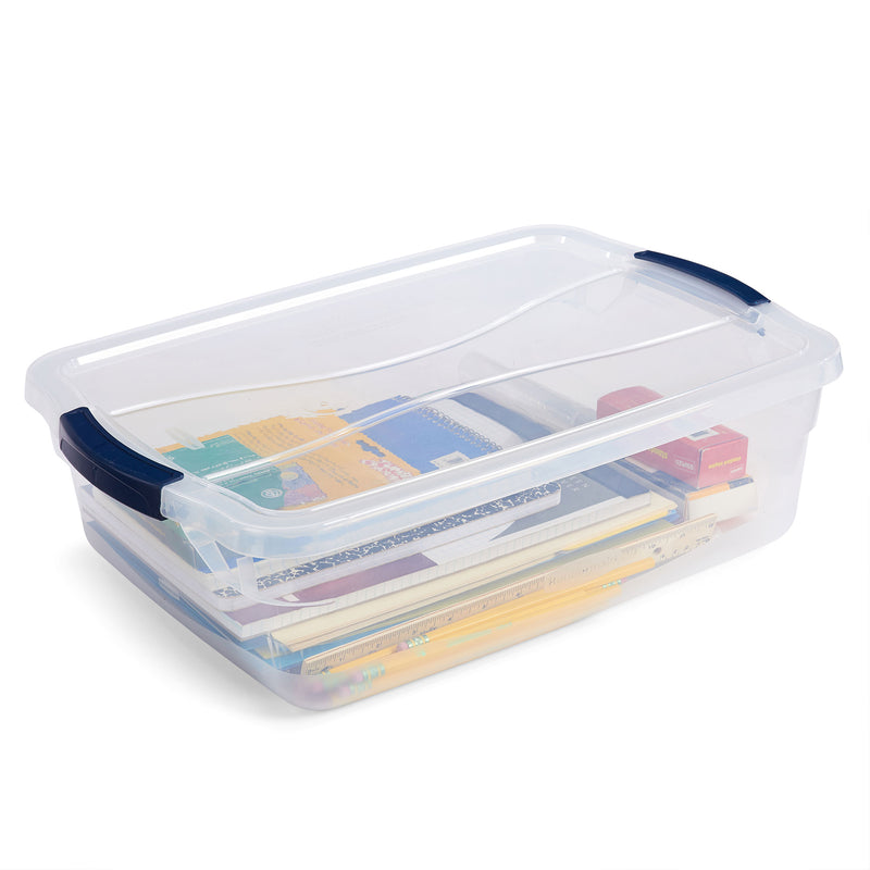 Rubbermaid Cleverstore 16 Quart Plastic Storage Tote Container w/ Lid (12 Pack) - VMInnovations